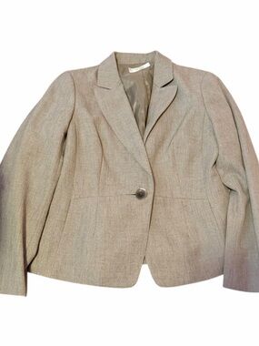 Le Suit Petite One-Button Blazer Size 12P gray
